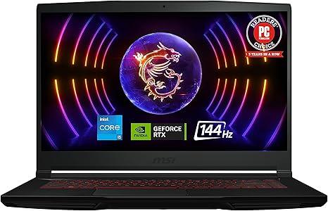 MSI Thin GF63 Gaming Laptop: Intel Core i5-12450H GeForce RTX 2050, 15.6" FHD, 144Hz, 8GB DDR4, 512GB NVMe SSD, Type-C USB 3.2 Gen 1, Cooler Boost 5, Win 11 Home: Black 12UCX-484US